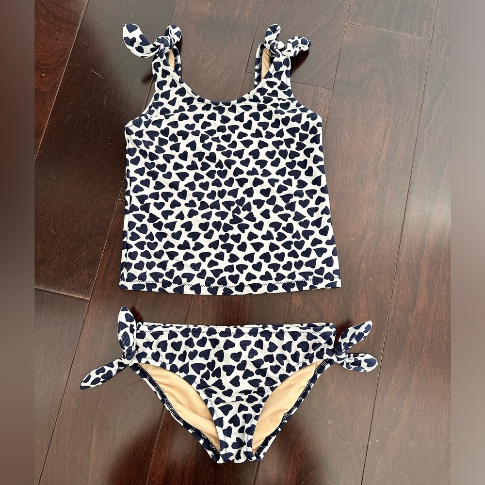 J Crew 2-piece swim set in Hearts, size 4-5 XS